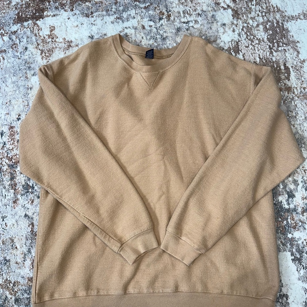 Lands' End Men's Crewneck Sweater in Tan